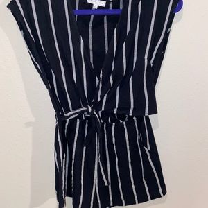Black Striped Romper